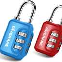 GIVERARE 2 Pack Combination Lock, 3-Digit Padlock Keyless, Resettable Luggage Locks for Backpack, Gym & School&Employee Locker,Weatherproof Travel Lock for Fence, Backyard Gate, Hasp, Case-Blue+Red