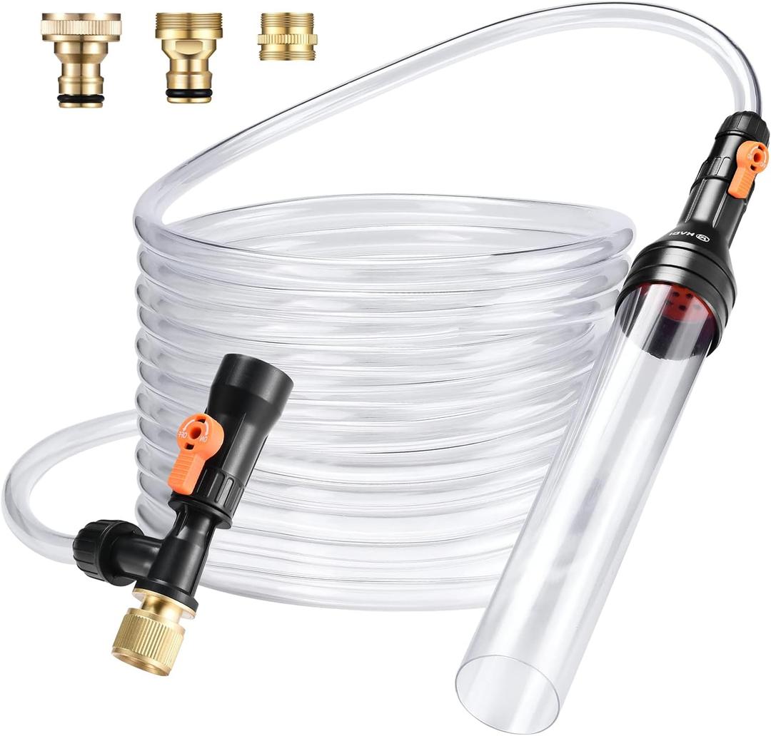 Enomol Gravel Vacuum for Aquarium Water Changer Fish Tank Cleaning Tools,Siphon Universal Quick Pump Aquarium Water Changing (50ft)