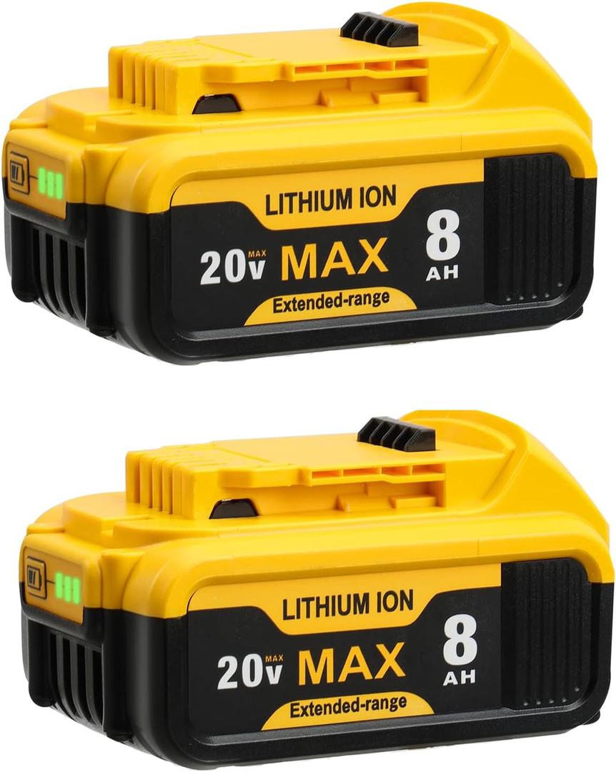 SANIU 2 Pack 3000mAh Replacement for DeWalt 20V MAX Battery Li-ion Compatible with DeWalt 20-Volt Cordless Power Tools DCB208 DCB207 DCB206 DCB204 DCB201 DCB203 DCB181 DCB180