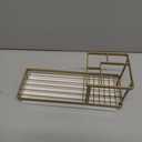 Toothbrush Holders for Bathrooms, Carbon Steel Tooth Brushing Holder Electric Toothbrush and Toothpaste Organizer Bathroom Accessories for Countertop, Shower, Sink  Gold