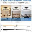 Ceiling Fans with Lights and Remote, 20" Modern Low Profile Ceiling Fan, 6-Speed Quiet Reversible Motor, Flush Mount LED Fan Light,Stepless Dimmable for Bedroom & Kids Room (Black)