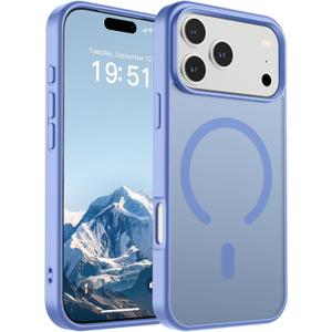 SUPFINE Magnetic for iPhone 17 Pro Max Case (Compatible with MagSafe)(Military Grade Drop Protection) Translucent Matte Shockproof with Anti-Fingerprint Phone Cover,Blue Purple