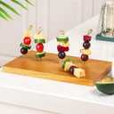 Wooden Food Skewer Holder Pick Stand and Display Holder Catering Appetizer Fruit Skewer Stand Food Display Rectangular Board with Holes for Catering(11.42 x 7.87 Inch,Rectangle Style)
