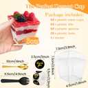 200 Pcs 3oz Mini Dessert Cups with Lids, Spoons & Bonus Forks Clear Plastic Parfait Cup for Mousse, Pudding, Yogurt, Jello Disposable or Reusable Snack Cups