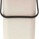 Brabantia Sort & Go Recycle Bin 4.2 Gallon/16L (Soft Beige), Space-Efficient Recycle Container with Handle, Kitchen Garbage Can with Removable, Stay-Open Lid, Easy-to-Clean Trash Can for Kitchen