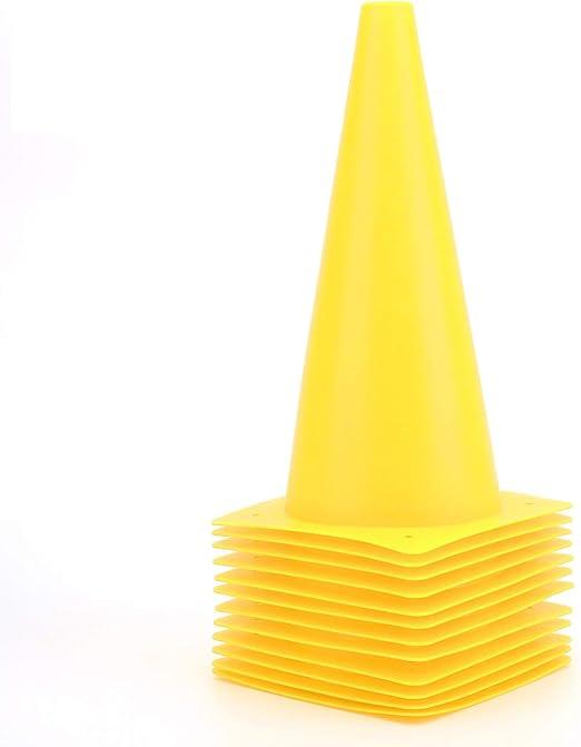 (12 Set) 12 Inch Traffic Training Cones, Plastic Safety Parking Cones, Agility Field Marker Cones for Soccer Basketball Football Drills Training, Outdoor Sport Activity & Festive Events - 6 Colors