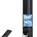 Dreo Tower Fan for Bedroom, 90 Oscillating Standing Fan, 30ft, 28dB Quiet for Sleep, 6 Speeds, 4 Modes, 12H Timer, 42 Inch, Bladeless, Remote, for Home, Office, Room, Cruiser Pro T1 (Black)