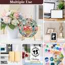 Metal Easel Stand Gold, Easel Stand for Sign Table Top Easels for Display Modern Metal Tripod with Chain Bracket for Paintings, Photographs, Posters, Mirrors- 16.7 x 8.7 x 4.3 Inch (H * W * D)