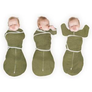 SwaddleDesigns 6-Way Omni Swaddle Sack Arms Up Swaddle for Newborn, More Options to Calm Startle Reflex, Improves Sleep (Small (6-14 Pound), Heathered Green Turtle)