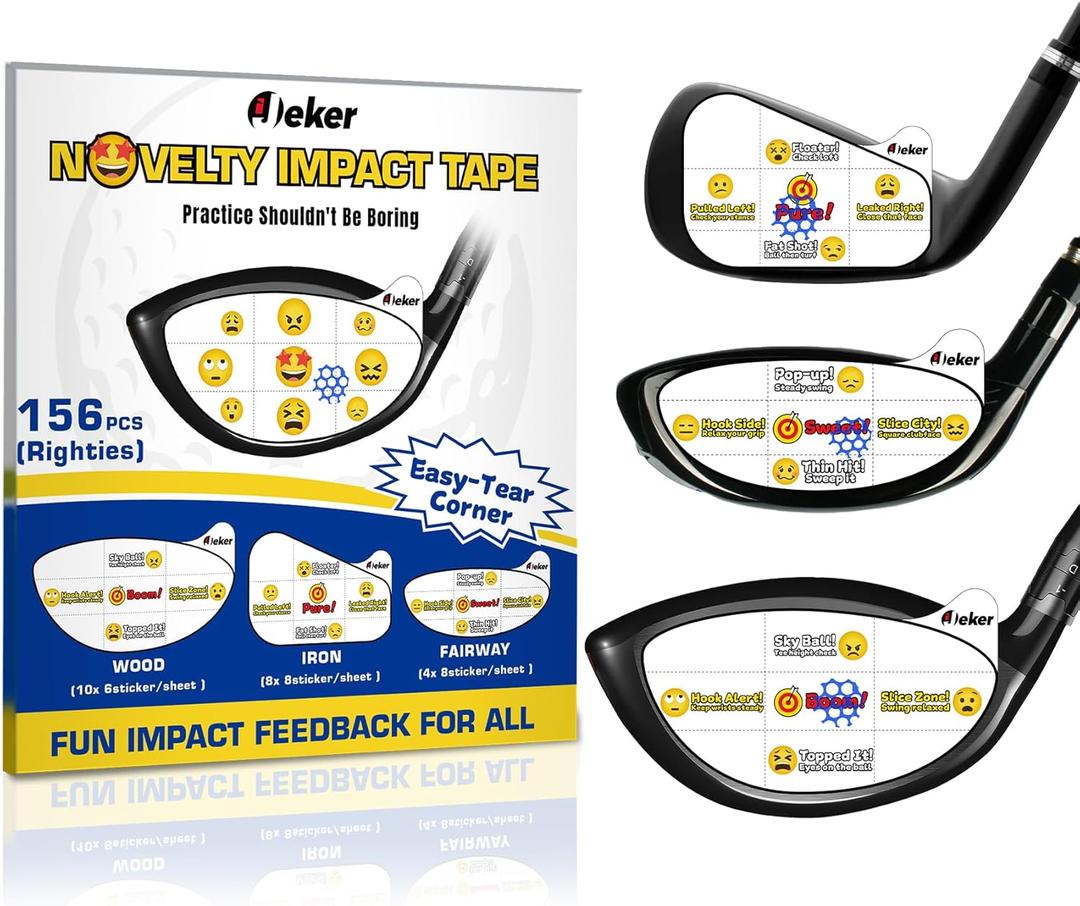 7 x Golf Impact Tape - High-Resolution Strike Stickers for Iron, Wood & Fairway Clubs, Non-Residue, Swing Training Aid Impact Labels