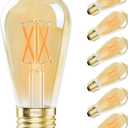 Dimmable ST58 LED Edison Bulbs 40W Equivalent, 2200K Amber Warm Light, E26 Base Vintage Light Bulbs, 4W 400LM Antique Decorative Filament Bulb for Farmhouse Pendant, Porch, Home Decor, 6 Pack