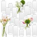 Glass Bud Vases Set of 24, Clear Flower Vase for Centerpieces, Small Vases for Flowers, Decor Centerpiece for Bathroom, Decorative Vases for House Warming