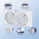 shinic 9" Dual Window Fan with Manual Reversible Airflow, 2-Speeds Twin Fans, Expandable Panels (22"-33"), Built-in Handle & Removable Feet, Ideal for Home, Kitchen, Bedroom, Office Ventilation, Large