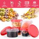 Sieral 36 Pack 8 oz Freezer Containers with Lids Reusable Deli Freezer Storage Containers Stackable Plastic Thick Twist Top Jars for Takeout Food Round Wide Mouth Lunch Snack (Red)