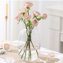 Large Glass Vase, 10 Inches Tall Glass Vases, Clear Glass Vase for Flower, Modern Round Vases for Living Room, Dining Table, Mantle, Shelf, Wedding, Office, Entryway