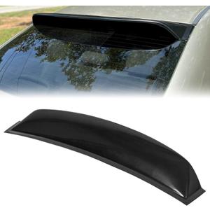 ECOTRIC Roof Spoiler Compatible with 2006-2015 Honda Civic 4DR Sedan, Window Deflector Black Rear Visor Vent Wing, ABS Guards Shade