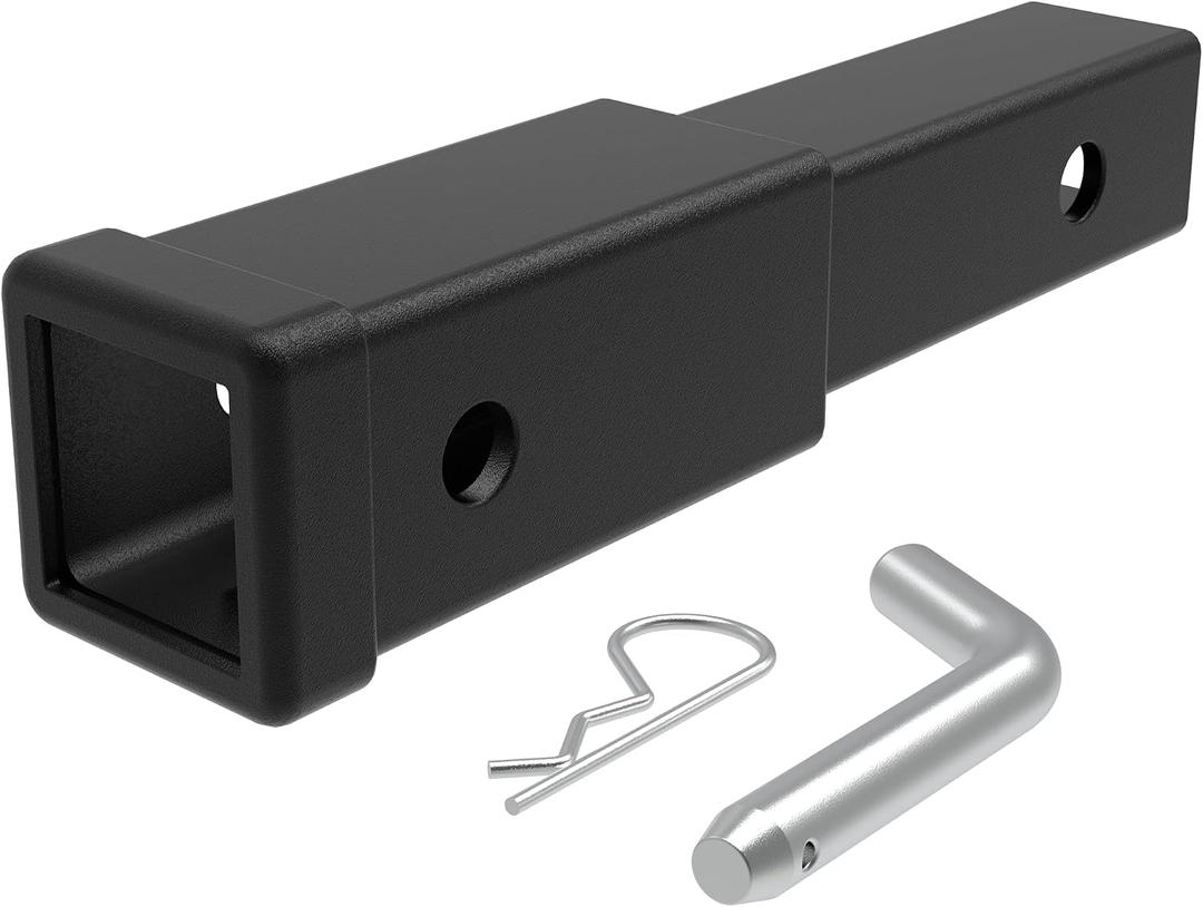 2 Inch Receiver Hitch Extender with 8 Inch Hitch Extension Length Provides More Clearance from Spare Tire and Tailgate