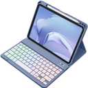 Akkerds for iPad A16 Case with Keyboard - 7 Colors Backlit Keyboard for iPad 10th Generation/iPad Air 11 Inch - Wireless Folio Cover for iPad Air 10.9 Inch/iPad Pro 11 Inch 2022/2021/2020 (Blue)