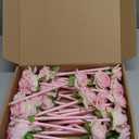 28 Pcs Valentine's Day Flower Rose Pens Valentine Gifts Artificial Floral 0.5mm Black Ink Gel Pen for Valentines Gifts Wedding Mother's Day Home Office Supplies(Pink)