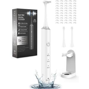 Voraiya Electric Flosser for Teeth & Adults, 3-in-1 Reusable Electric Dental Flosser with 3 Modes, 50 Replacement Heads, Dentist Recommended Portable Magic Flosser for Travel