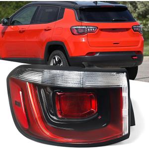 Huray Left Outer Tail Light Fit for Jeep Compass 2021-2024 LH | Halogen Taillight Rear Brake Lamp Assembly OE Style Accessory Replacement for CH2804124 (Driver Side)