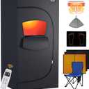 TOREAD Portable Far Infrared Sauna, Portable Infrared Full Size Sauna Tent, Sauna for Infrared Home Spa, Heated Body Therapy, Time & Temperature Remote Control (35"x35"x71") (Black)