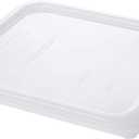 Rubbermaid Commercial Products Large Lid For 2/4/6/8 Qt. Plastic Space Saving Square Food Storage Container, White, Lid for Kitchen/Restaurant/Cafeteria for Wet/Dry Food Storage (Clear)