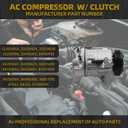 Dasbecan A/C Compressor Compatible with 2013-2022 Buick Enclave, 2013-2022 Chevrolet Traverse 3.6L, 2013-2016 GMC Acadia 3.6L Air Compressor Replaces# 68322, Oil Prefilled