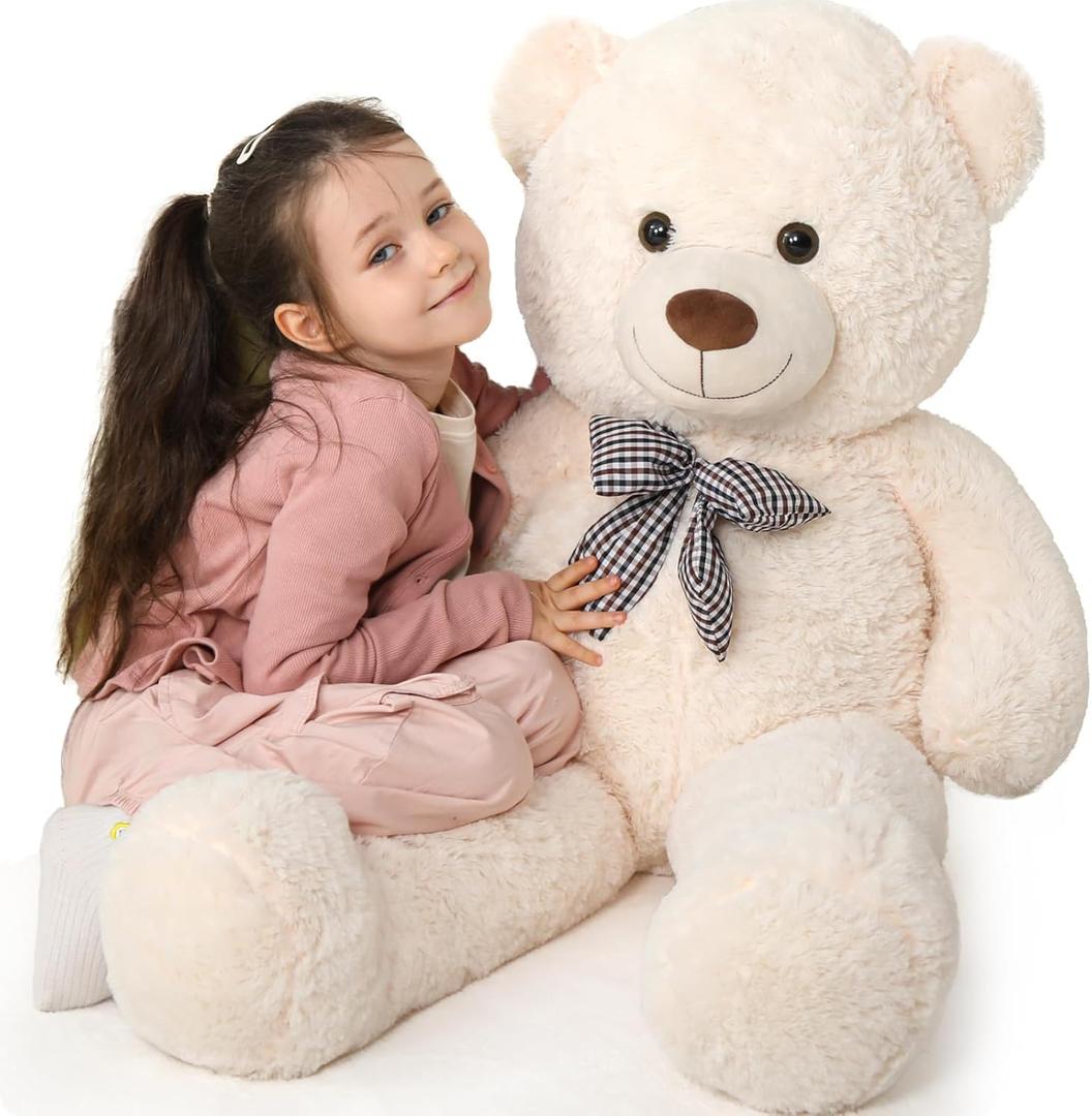 MaoGoLan Giant Teddy Bear Plush Toy - Ultra Soft & Cute Large Stuffed Animal 39 inches, Perfect for Baby Showers, Birthdays, Valentines Day Gifts (Kids, Couples, Family),Beige (Cream)