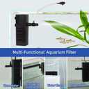 Aquarium Filter Fish Tank Filter Powerful Submersible Turtle Water Filters Ultra Quiet Biochemical Sponge Filter for 10 to 30 Gallon Tank Filtration/Oxygenation/Water Cycle 5in1 (8W)