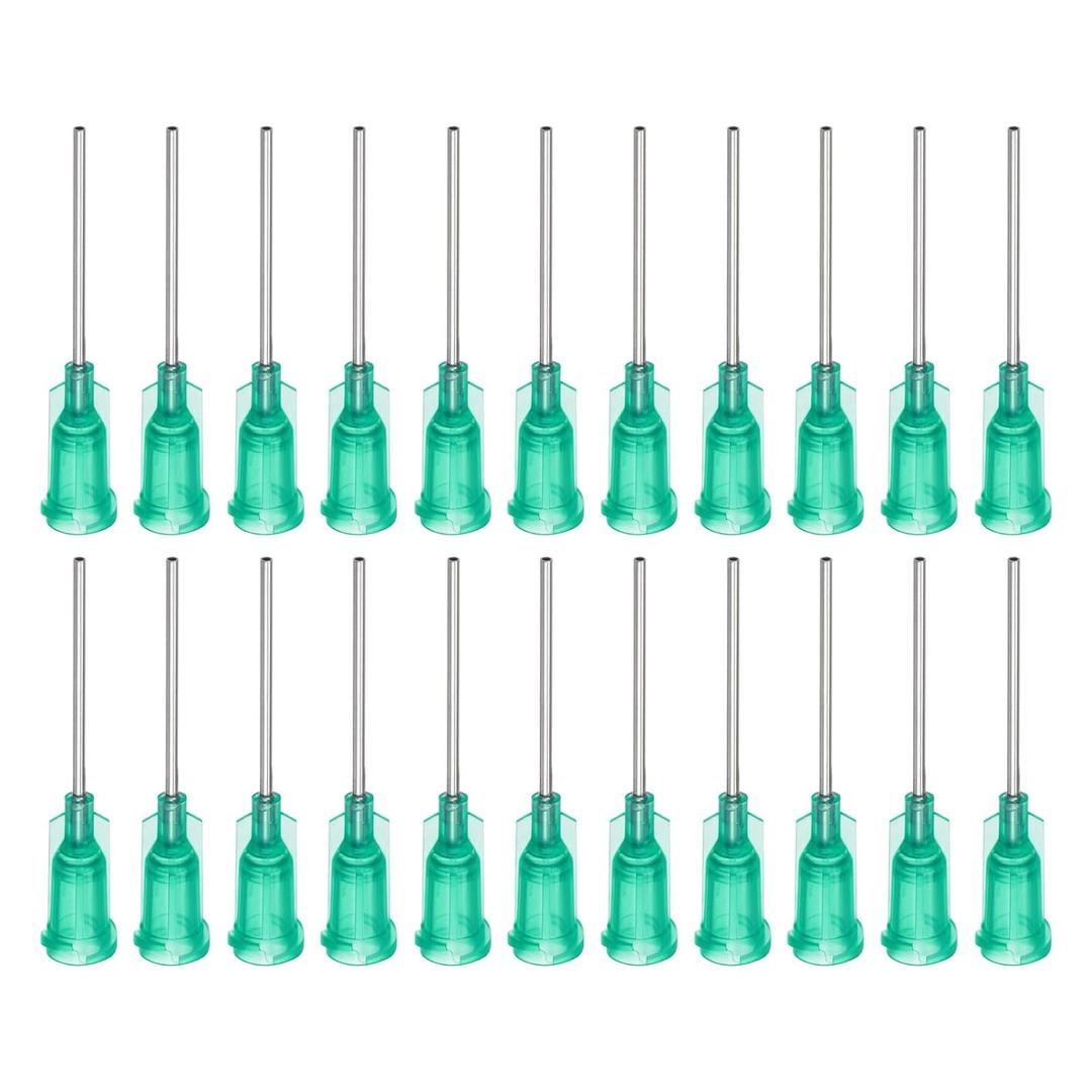 uxcell Industrial Blunt Tip Dispensing Needle with Luer Lock for Liquid Glue Gun, 18G 1", 60 Pcs Green