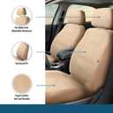 Custom Accessories 40348 Universal Midnight Plush Tan Low Back Seat Covers 2 PCS, Begie