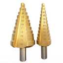 Step Drill Bit for Metal, Titanium High Speed Steel Step Drill Bit Set, Unibit Step Drill, Heavy Duty Step Bit, HSS Drill Bit Set Total 23 Sizes 1/4"-1-3/8", 3/16"-7/8"