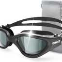 OMID Swim Goggles, P2 Polarized Swimming Goggles for Men Anti-fog Goggles Swimming for Adult Women (A1-allblack Frame Smoke Lens)