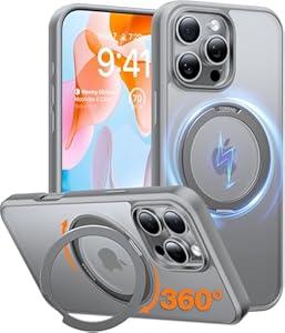 TORRAS Upgraded 360 Magnetic Stand for iPhone 17 Pro Max Case, Fit for MagSafe with Ring, 4X Mil-Grade Protection, Camera Control, Translucent Slim for iPhone 17 ProMax Case Ostand