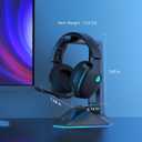 Gtheos 2.4GHz Wireless Gaming Headphones for PS5, PS4 Fortnite & Call of Duty/FPS Gamers, PC, Nintendo Switch, Bluetooth 5.3 Gaming Headset with Noise Canceling Mic, Stereo Sound, 40+Hr Battery -Black
