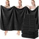 Pack of Towels Set, 8 Extra Large Bath 8 Hand, 8 Washcloths, 100% Cotton, Lighter Weight, Quicker to Dry, Super Absorbent, Perfect for Bathroom, Bath Sheets (35" x 66"), 8 Bath Towels (28" x 54"), 8 Hand Towels (16" x 26"), 8 Washcloths (12" x 12"),
