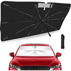 2025 Upgrade Windshield Sun Shade Umbrella Custom Fit for Honda CRV CR-V 2023 2024 2025 Foldable UV Protection Car Cover, Emergency Rain Shield & Dashboard Protector - Durable Auto Accessory