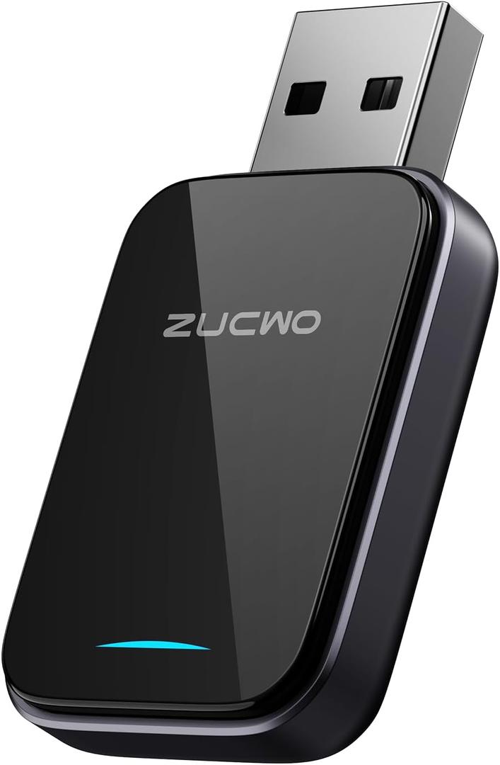 ZUCWO 2-in-1 Mini Wireless CarPlay Adapter for iOS Android Auto Plug and Play Low Latency Portable Carplay Adapter Converts Wired to Wireless CarPlay for iOS10+/Android 11+, Gray