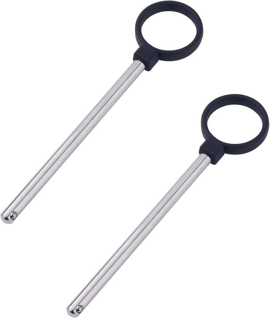 2pcs Ring Shaped Weight Stack Pin, 3/8 Inch Diameter Drop Set Pins Gym 4.4 Inch Gym Cable Machine Pins for Weight Stack Carbon Steel Loading Pin for Weight Plates Stack Extender Pin for Home Gym