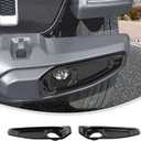 Linskip Fog Light Covers Compatible with Jeep Wrangler JL/Gladiator JT 2018-2024 2025, Fog Lamp Cover for Jeep Wrangler Exterior Accessories(Carbon Fiber Black)
