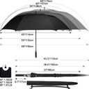G4Free 54/62/68 Inch Extra Large Windproof Golf Umbrella UV Protection Automatic Open Double Canopy Vented Sun Rain Stick Umbrella