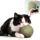 3.94 Inches Huge Catnip Ball for Indoor Cats -Giant Cat Toys for Kittens -Jumbo Cat Nip Balls -Big Teething Chew Toys - Kitty Teeth Cleaning Lick Dental Toys