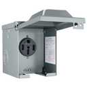 50 Amp 125/250 Volt RV Power Outlet Box, Enclosed Lockable Weatherproof NEMA 14-50R Outdoor Electrical Receptacle Panel, 50 Amp RV Receptacle for Camper Trailer Motorhome Electric Car Generator