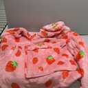 KFUBUO Wearable Blanket Hoodie for Adults Sherpa All Patterns Oversized Sweatshirt Blanket with Pockets Cute Birthday Gifts for Sister Strawberry - Adult