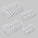 Pegboard Baskets,Pegboard Accessories,Can be Used to Store Items That Are Not Easy to Hang on a Pegboard(4pcs) (White Light-Duty)