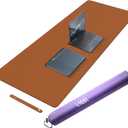 Desk Mat on top of Desks, Vyaaa 55" x 23.6" PU Leather Desk Mat, Large Desk Blotter Pad for Office, Home, Gaming, Computer, Laptop, Keyboard and Mouse - Light Brown