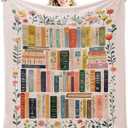 Mahrokh Book Lovers Gifts, Reading Blanket for Readers, Bookish Book Club Reading Librarian Gifts Blanket 60"x50" (Pink)