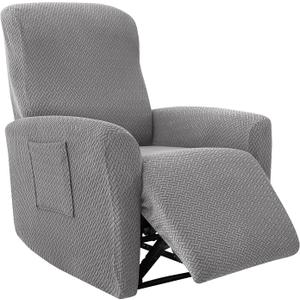 FUANGUI Recliner Chair Covers 4-Pieces Small Recliner Cover for Recliner Chair, Non Slip Covers Washable Lazy Boy Recliner Slipcovers/Furniture Protector for Kids, Dog, Living Room, 03