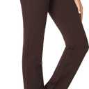 Tapata Women's 34'' Stretchy Straight Dress Pants with Pockets Tall, Petite, Regular for Office Work Business (Brown) XL